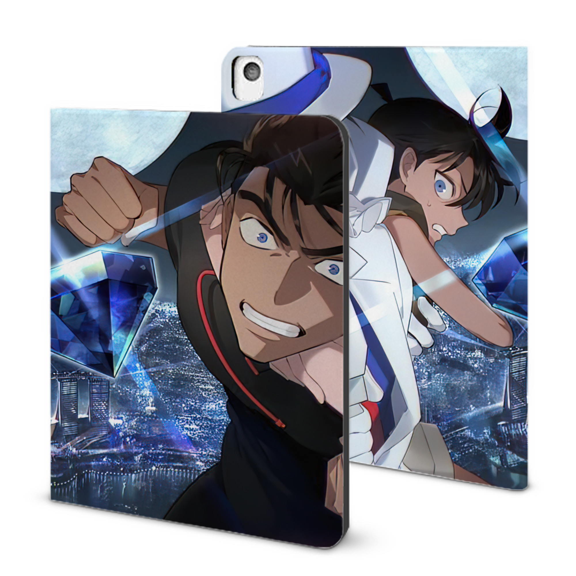 （画像用） 名探偵コナン Detective Conan IPadケース ペンホルダー付き ブックスタイルデザイン